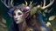 Placeholder: a whimsical, forest-dwelling "Dream Faun". With an enchanting appearance adorned in floral motifs and antler-like horns, she embodies grace and innocence. As a mage-jungler, her abilities center on dreams, weaving magic to damage and control her foes, reflecting her connection to nature.