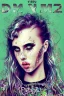 Placeholder: Danish singer MØ face, punk, darkneon tones,