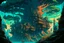 Placeholder: retro anime style, full color, dark serious 1980s anime style, a elf city in a giant tree, no humans, no people
