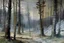 Placeholder: A winter forest with ice spirits painted by Claude Monet