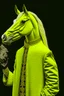 Placeholder: Yellow cockatrice with a tattoo of a horse in a smoking jacket