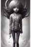 Placeholder: girl, purple tones, high light, Style John Kenn Mortensen,