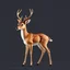 Placeholder: full body of adult white tail deer, proud, heroic, chest out, tail upward, on flat background, in the style of 'My Little Pony' and adult Bambi, fantastic lighting,