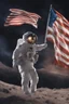 Placeholder: "Generate an awe-inspiring 8K realist image depicting an astronaut triumphantly planting a Bitcoin flag on the lunar surface. The cosmic backdrop should be a chaotic yet mesmerizing scene, replacing traditional stars with various cryptocurrencies. Envision shooting stars as dynamic market movements, while trading charts and pips seamlessly integrate into the background, forming a visually stunning representation of the crypto universe's conquest of the moon."