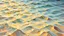 Placeholder: A rippling ocean of golden hues glistens with an inviting warmth that envelops the senses. The water dances with gentle waves, carrying a sun-kissed reflection that mesmerizes all who behold it. This painting captures the essence of a peaceful seaside scene, where the wavy waters invite contemplation and relaxation. The artist's use of vibrant colors and expert brushwork creates a stunningly realistic and immersive image that exudes serenity and tranquility.