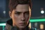 Placeholder: Markus black skin with little hair in 8k anime cgi artstyle, Detroit become human them, normal eyes, close picture, neon effect, rain, apocalypse, intricate details, highly detailed, high details, detailed portrait, masterpiece,ultra detailed, ultra quality