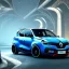 Placeholder: Renault Zoë, future city, blue,