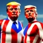 Placeholder: Realistic image of Donald trump super hero, retro style, watchmen style, red white blue colors, white stars, suspenders, latex material, 80s, vibrant color, highly detailed, sky background, concept art, unreal engine 5, god rays, ray tracing, RTX, lumen lighting, ultra detail, volumetric lighting, 3d, finely drawn, high definition, high resolution.