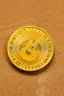 Placeholder: view of word , SAMARRAI , on the edge on a gold coin ,with picture of electric guitar, in the middle of the coin.