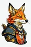 Placeholder: japanese fox in samurai armor, head only, 3/4 view, anime style, colorful flat colors, no background