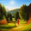 Placeholder: Full body portrait, painting, medium shot lady Landscape