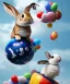 Placeholder: Ultra realistic speed clouds sky scene, wide angle view, childs falling down with many Childs background, rabbit head, inflatable monsters, circus dress style, feather color, free jumping flying, many trinkets, hair monster, many jelly beans, balls, color smoke, smile, happy, extreme, wind, clouds sea, 20,000 feet altitude, stratosphere, soft color, highly detailed, unreal engine 5, ray tracing, RTX, lumen lighting, ultra detail, volumetric lighting, 3d, finely drawn, high definition.