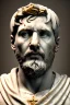 Placeholder: Ultra Realistic image, Roman sculpture, white marble material, Lionel Messi, gold Laurel leaves wreath, renaissance ornaments, one gold star in heart, chisel style, waist up portrait, epic, celestial, cinematic lighting, God light, god rays, 4k resolution, smooth details, ornate details, soft lighting, unreal engine 5, artstation, marble background.