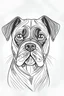 Placeholder: A boxer dog simplistic line drawing, cartoon style