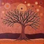 Placeholder: Aboriginal art of Boab Tree in the Australian outback, earthy colours of dark reds and browns , Aboriginal patterns and dots and symbols