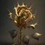 Placeholder: A golden rose with jagged thorns