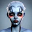 Placeholder: blue asari from mass effect , asari portrait, portrair, asari head, asari face, big eyes, smile, black lipstick and black eyliner and tatoo, mass effect, happy, 8k resolution, high-quality, fine-detail, fantasy, incredibly detailed, ultra high resolution, 8k, complex 3d render, cinema 4d