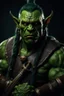 Placeholder: portrait of a green skinned orc warrior. braided hair. wearing ornaments. Carrying a battleaxe. High resolution. 4K. 8K. Fantasy style.