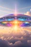 Placeholder: ufo rainbow, cité cristal très futuriste ultra moderne, ufos fleet, intergalactic,