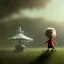 Placeholder: Scared Charlie brown running away from a ufo abducted