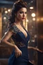 Placeholder: full body Office women, gorgeous, glamours, ,clean face, showing in 4k format, intricate work of magical art, movie poster, full body, dark blue dress, in cg society trends, complex, very detailed bright, staged rendering of the character, super high quality model, beautiful face, background in style bokeh