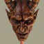 Placeholder: Organic brown with Arteries and veins biological skin texture of a devil face