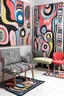 Placeholder: Design of textile furnishings inspired by Expressionist cosplay art with simple motifs