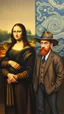 Placeholder: Mona Lisa and Vincent van Gogh standing side by side in a painting