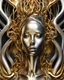Placeholder: a close up of a woman's face with a gold and silver background, detailed digital 3d art, liquid sculpture, 3d render digital art, amazing detail digital art, made of liquid metal and marble, abstract 3 d artwork, incredible digital art, stunning digital art, intricate artwork. octane render, gorgeous digital art, great digital art with details