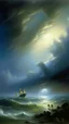 Placeholder: A white cloudy sky with tornadoes painted by Ivan Aivazovsky