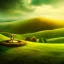 Placeholder: Landscape, lord of the ring, the shire, fantasy, green, Brown, warm