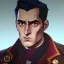 Placeholder: Portrait of a 30 year old warlock like Henry Cavill, Sherlock Holmes and Mary Poppins