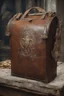 Placeholder: in the BASEMENT there is an old, broken brown oblong leather chest with short handles, with a hole on the side, gold coins from the time of Catherine the Great fall out of it. The ancient coat of arms of tsarist Russia, the double-headed eagle, is BARELY VISIBLE on the bag. All in high quality 8K