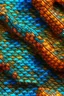 Placeholder: A shimmering, textured textile inspired by the scales of a mandarin fish. This could be a scarf, a wall hanging, or even a small garment like a bolero jacket.