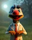 Placeholder: Realistic image, hybrid character, Sesame Street muppet, head, man body, human arms and hands, Shirt and tie, Wes Anderson style, concept art, smooth, unreal engine 5, god lights, ray tracing, RTX, lumen lighting, ultra detail, volumetric lighting, 3d, finely drawn, high definition, 4k.