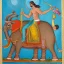 Placeholder: greek god riding an indian elephant painting