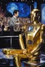 Placeholder: In the vibrant Vulcan late-night TV studio, Spock interviews C3PO. The audience eagerly awaits this collision of minds. Spock acknowledges C3PO's impressive linguistic abilities. C3PO expresses gratitude and finds Spock's presence fascinating. The contrast between logic and eloquence electrifies the atmosphere. Spock questions the purpose of C3PO's vast language database. C3PO explains his role in communication and diplomacy. Spock inquires about C3PO's involvement in galactic adventures. C3PO s