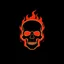 Placeholder: minimalistic burning skull flame logo