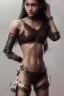 Placeholder: full body, Jena Ortega identify face, leather armour , big busty , pintura, ,details,texture,8k quality, florest, Minimalism, Romanticism, Expressionism, Impressionism