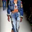 Placeholder: latin model catwalk wearing cargo jeans with patch embroidered