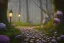 Placeholder:  stone path lanterns forest