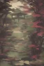 Placeholder: Somber Japanese garden in art nouveau style