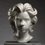 Placeholder: simple front view of a female marble sculpted hair