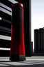 Placeholder: speaker, form inspired by merdeka 118 tower, architecture form, modern design style and black and red color