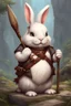 Placeholder: Cute chubby bunny adventurer with staff dnd art realism