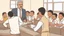 Placeholder: A male teacher explaining in a primary school, Egyptian complexion