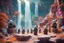 Placeholder: archeologists discovering space panda giant ninja people worshipping statues and idols, on a strange planet with weird colors and waterfalls, bokeh like f/0.8, tilt-shift lens 8k, high detail, smooth render, down-light, unreal engine, prize winning