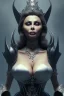 Placeholder: Sophia Loren as evil queen in black leather, cleavage, angry, stern look. character design by cory loftis, fenghua zhong, ryohei hase, ismail inceoglu and ruan jia. unreal engine 5, artistic lighting, highly detailed, photorealistic, fantasy