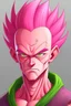 Placeholder: Vegeta plano medio saiyan Cabello rosa, realista