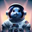 Placeholder: pixar style anamorphic cute astronaut rabbit floating in space, full body, puffer jacket, dramatic lighting, hyper realistic, unreal engine 5, 16k, background:space